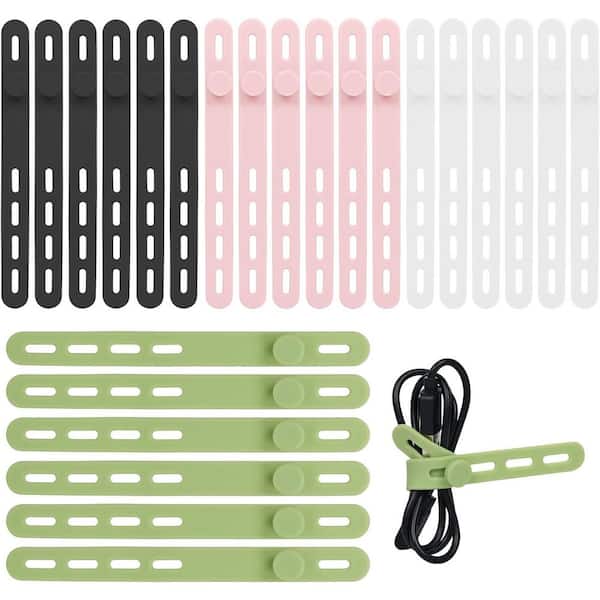 Silicone Cable Ties 5.12 in. UV Resistant Nylon Cable Zip Tie 4 Colors 24-Pack B0DTK3RDZP