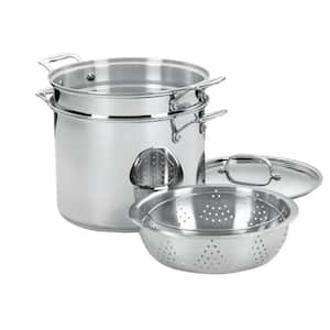 Chef's Classic 12 qt. Stainless Steel Pasta Pot with Lid and Steamer Insert