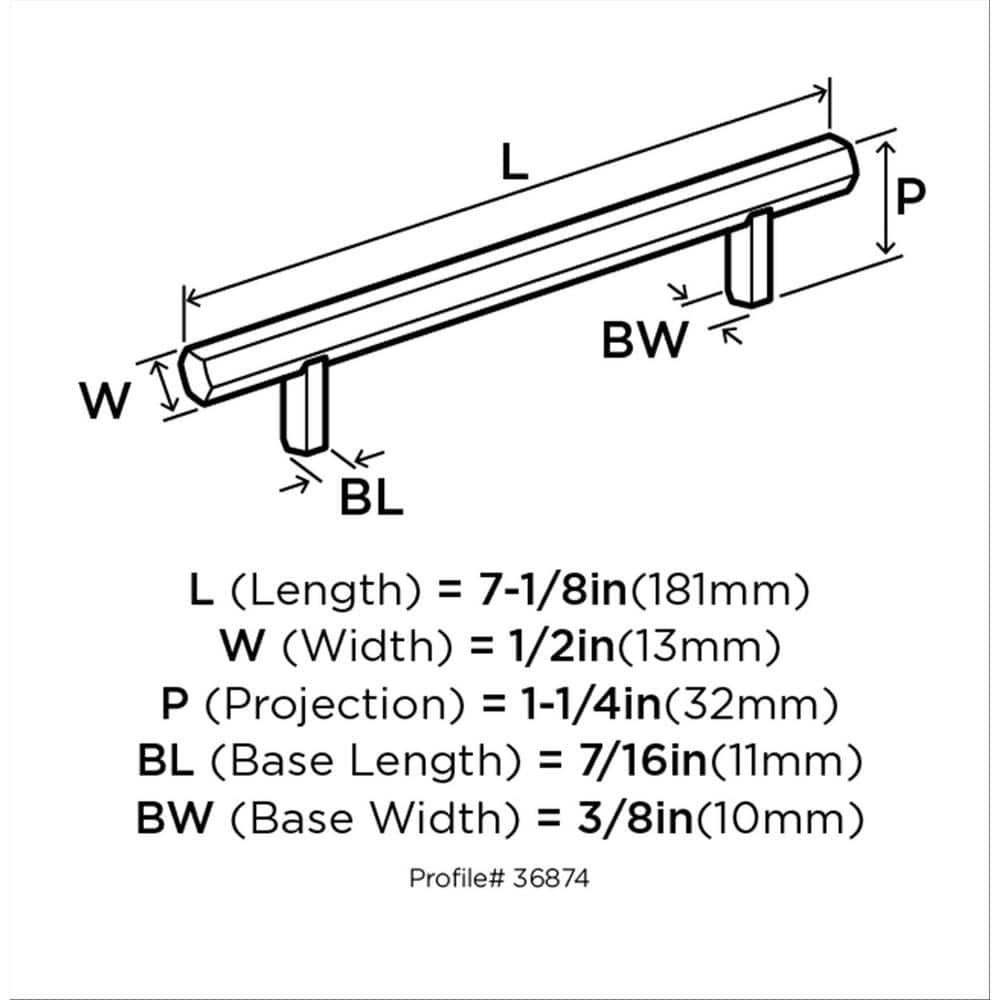 Satin Nickel Brushed Modern Cabinet Bar Pull with Mounting Hardware