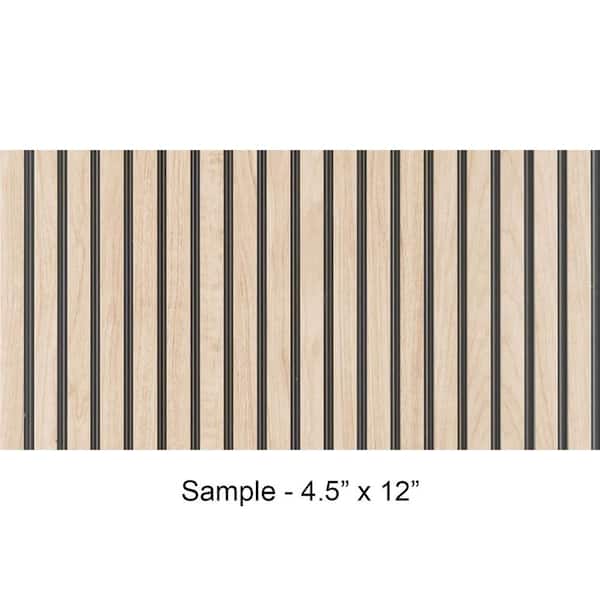 FROM PLAIN TO BEAUTIFUL IN HOURS Take Home Sample - Mini Tambour Slats 5/16 in. x 0.375 ft. x 1 ft. Brown Glue-Up Foam Wood Wall Panel(1-Piece/Pack)