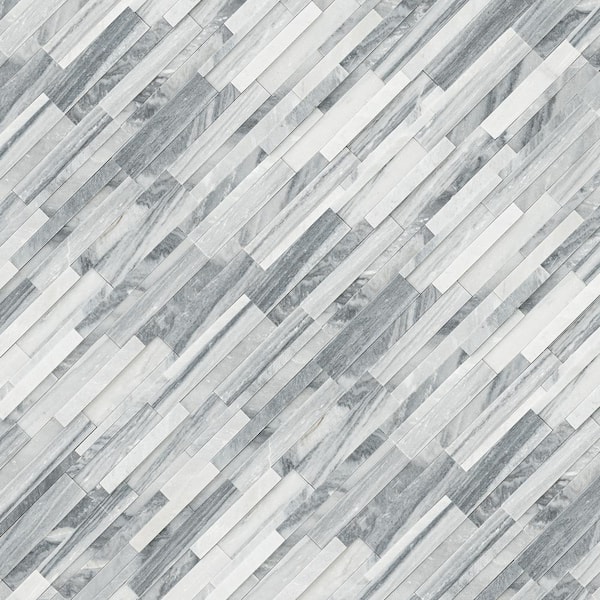 Alaska Gray 3D Ledger Panel 6 in. x 24 in. Honed Marble Wall Tile (10 cases / 60 sq. ft. / pallet)