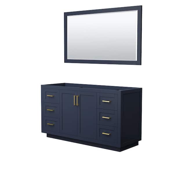 Wyndham Collection Miranda 59.25 in. W x 21.75 in. D Single Bath Vanity Cabinet Only with Mirror in Dark Blue