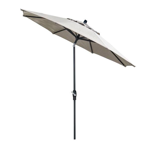 Royal Garden 9 ft. Aluminum Auto-Tilt Market Patio Umbrella in Cast Shale with Black Pole