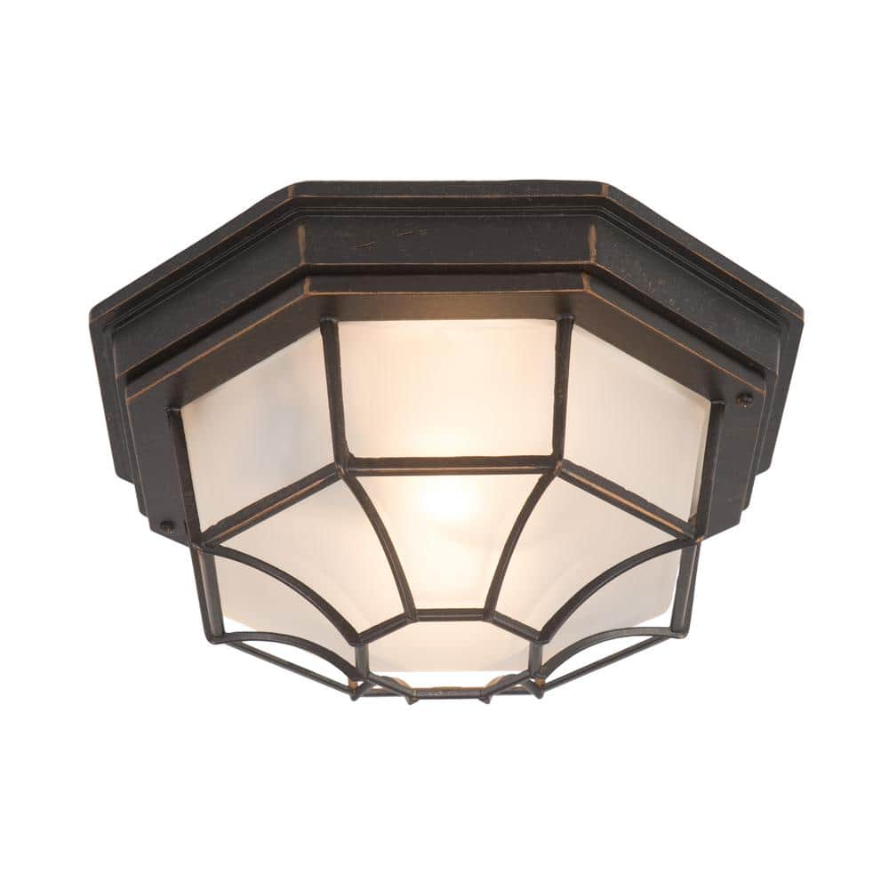 Serge Collection 1-Light Oil Rubbed Bronze Outdoor Flush Mount Lamp price history on PriceWatchPro