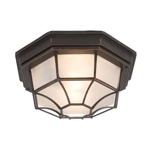 Serge Collection 1-Light Oil Rubbed Bronze Outdoor Flash Mount Lamp
