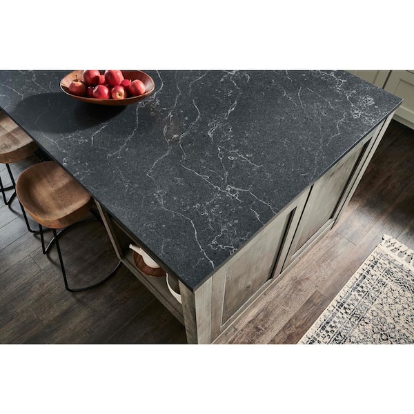 VIATERA 3 in. L x 3 in. D Quartz Countertop Sample in Carbo with