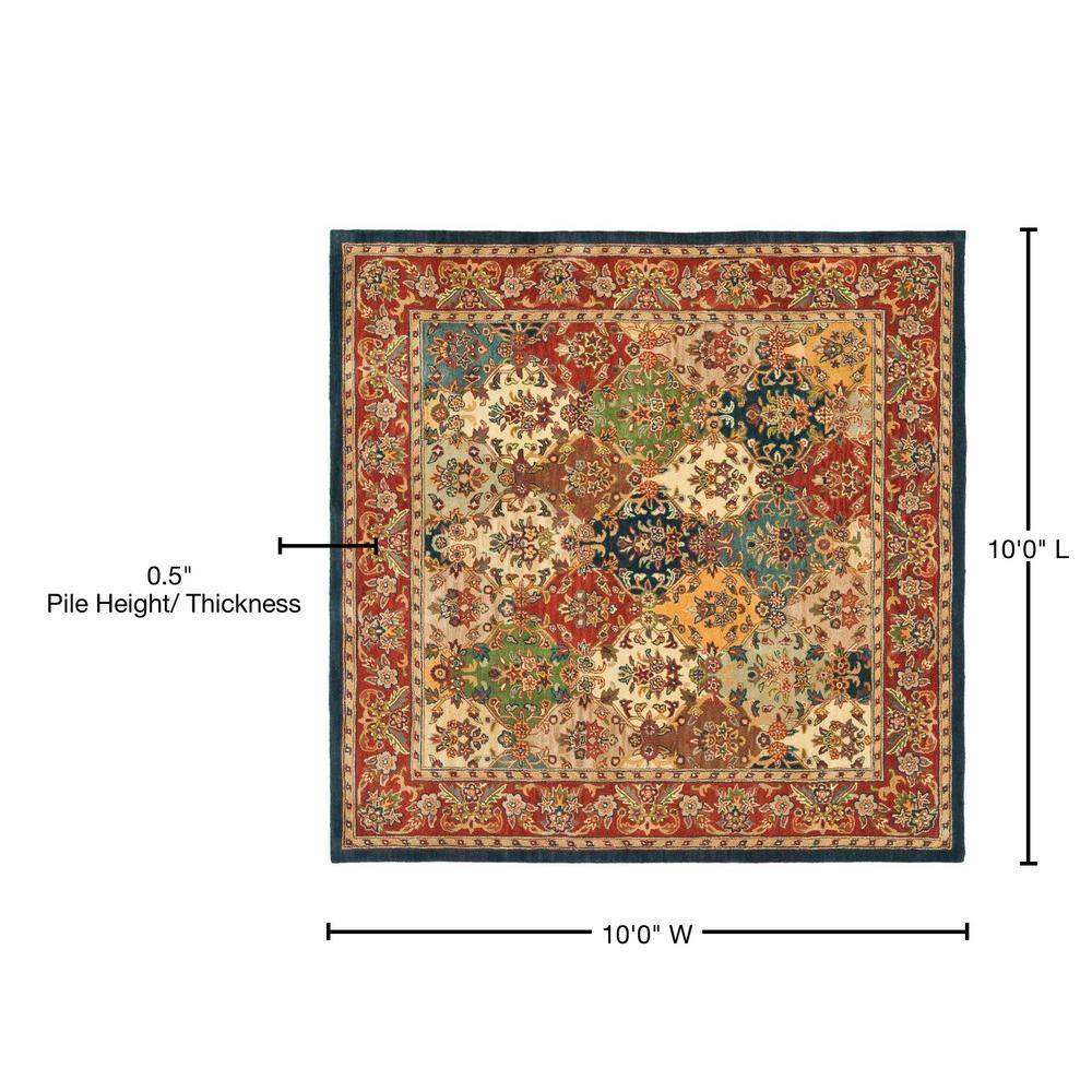 Handmade Heritage Multi-Burgundy Wool 10' Square Area Rug