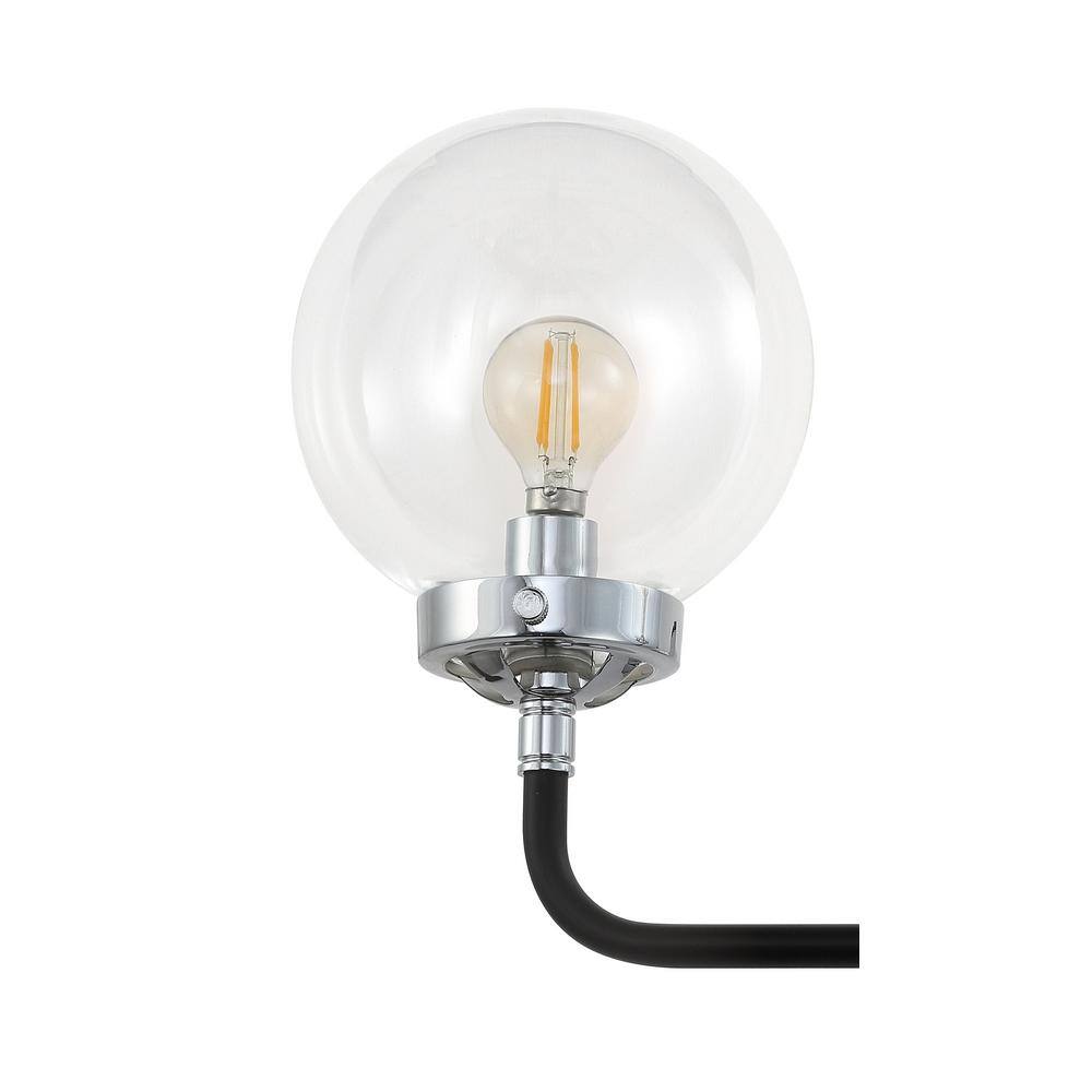 Caleb 22" Chrome and Black Globe Shade Wall Sconce