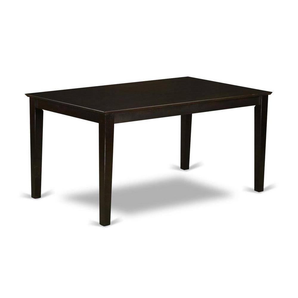 Cappuccino Wood 5-Piece Dining Set with Faux Leather Seats