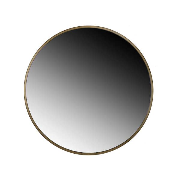 Habitat 30 in. x 30 in. Modern Round Framed Adelina Metallic Gold Circular Accent Mirror