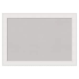 Textured White Framed Grey Corkboard 41 in. x 29 in. Bulletin Board Memo Board