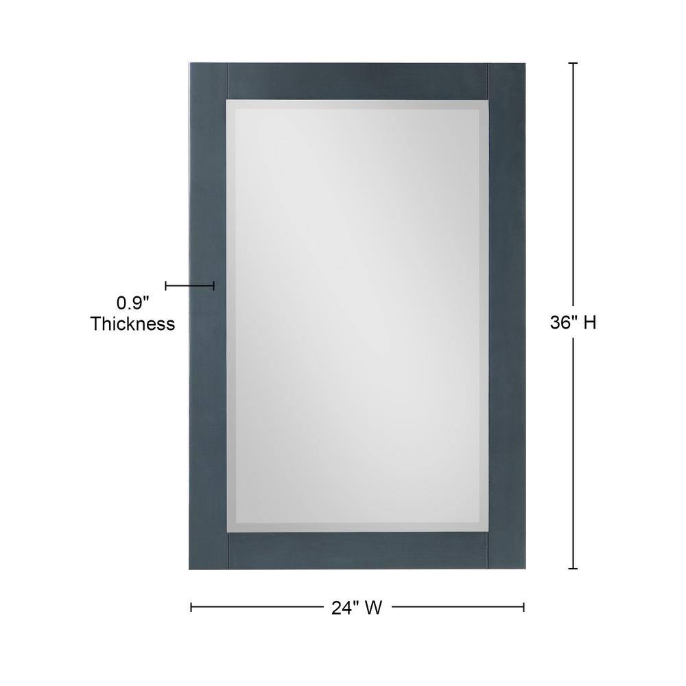 Classical Blue Rectangular Wood Bathroom Vanity Mirror