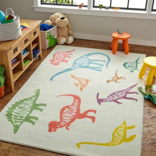 Mohawk Home Dinosaurs Multi 5 ft. x 8 ft. Contemporary Area Rug 049582 -  The Home Depot
