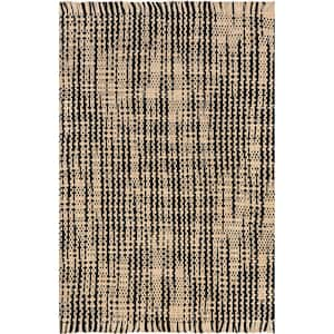 nuLOOM Livy Handmade Jute and Leather Tribal Fringe Natural 8 ft. x 10 ft. Area Rug