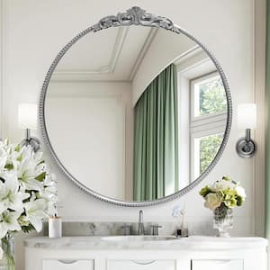 LuxHomez 24 in. W x 36 in. H Vintage Antique Gold Arched Ornate