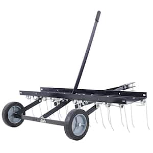 40 in. Lawn Sweeper Tow Behind Dethatcher for Outdoor Yard Tools Lawn Care