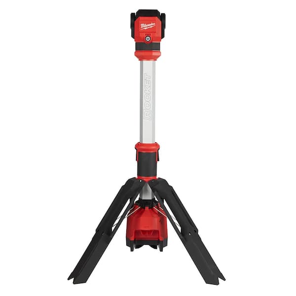 Milwaukee - M12 12-Volt Lithium-Ion Cordless 1400 Lumen ROCKET LED Stand Work Light Kit W/ Two 4.0 Ah Batteries, Charger and Bag