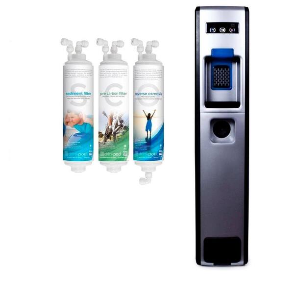 Drinkpod USA Bottleless Water Cooler - RO with Sediment, Pre Carbon, Reverse Osmosis Purification System