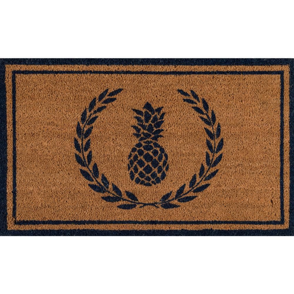 Navy Pineapple Coir Outdoor Doormat 18" x 30"