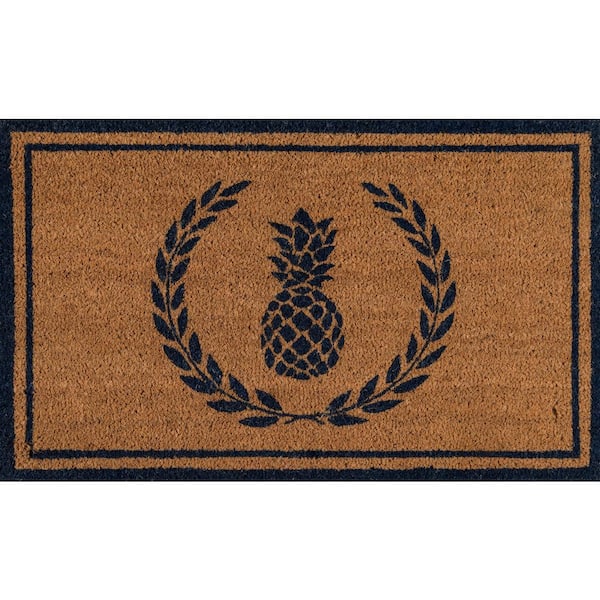 Erin Gates by Momeni Park Pineapple Navy and Natural 1 ft. 6 in. x 2 ft. 6 in. Indoor/Outdoor Doormat