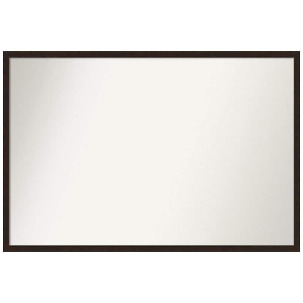 Carlisle Espresso Narrow 37 in. x 25 in. Non-Beveled Classic Rectangle Wood Framed Wall Mirror in Brown -  Amanti Art, A38867223957