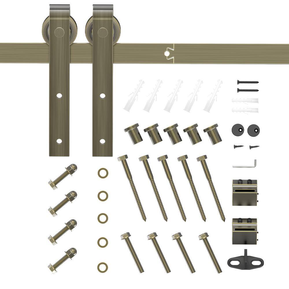 6.6 ft. J-Shaped Sliding Barn Door Kit for Single Door, Bronze Steel price history on PriceWatchPro
