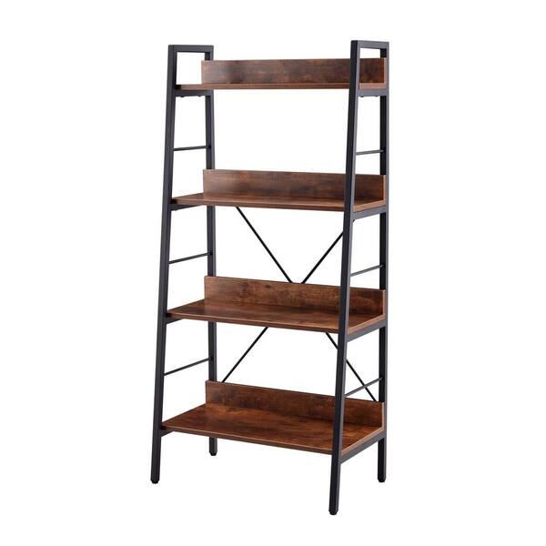 4 Tier Wooden Ladder Shelf Extra Storage Space Shelving Unit Bathroom White 
