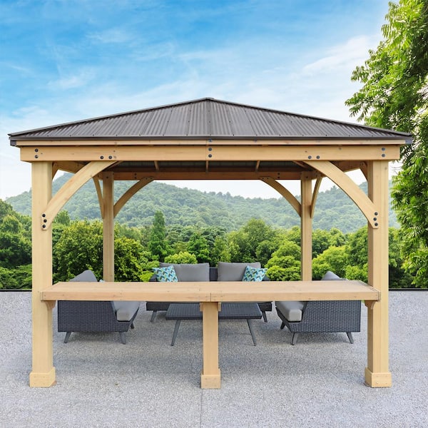 10 x 10 Meridian Gazebo Graphite Roof - Yardistry