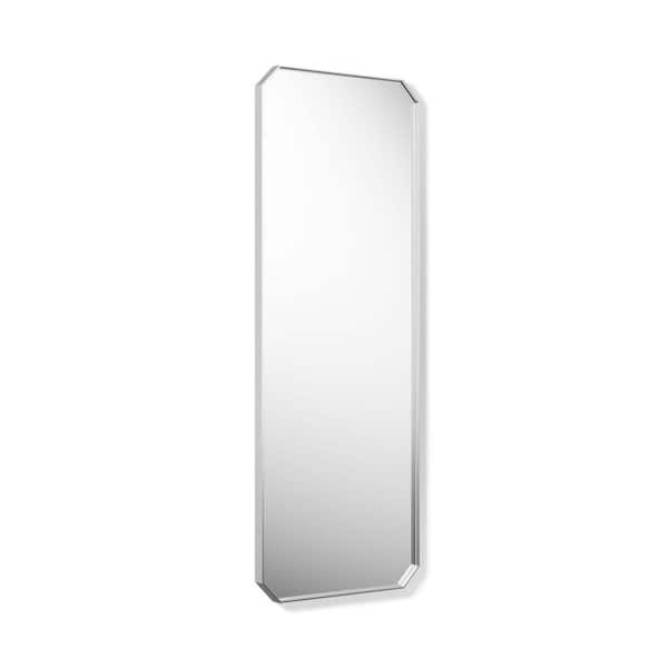 Claude by Studio McGee 24 in. W X 64 in. H Rectangular Framed Surface-Mount Bathroom Vanity Mirror in Polished Chrome