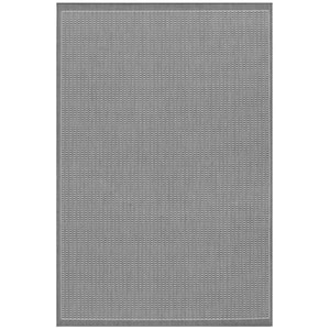 Recife Saddle Stitch Grey-White 4 ft. x 5 ft. Indoor/Outdoor Area Rug