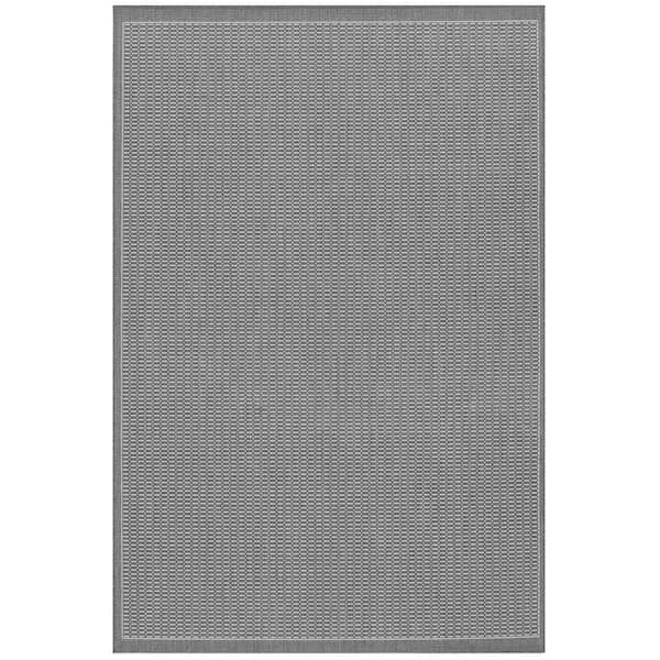 Couristan Recife Saddle Stitch Grey-White 4 ft. x 5 ft. Indoor/Outdoor Area Rug