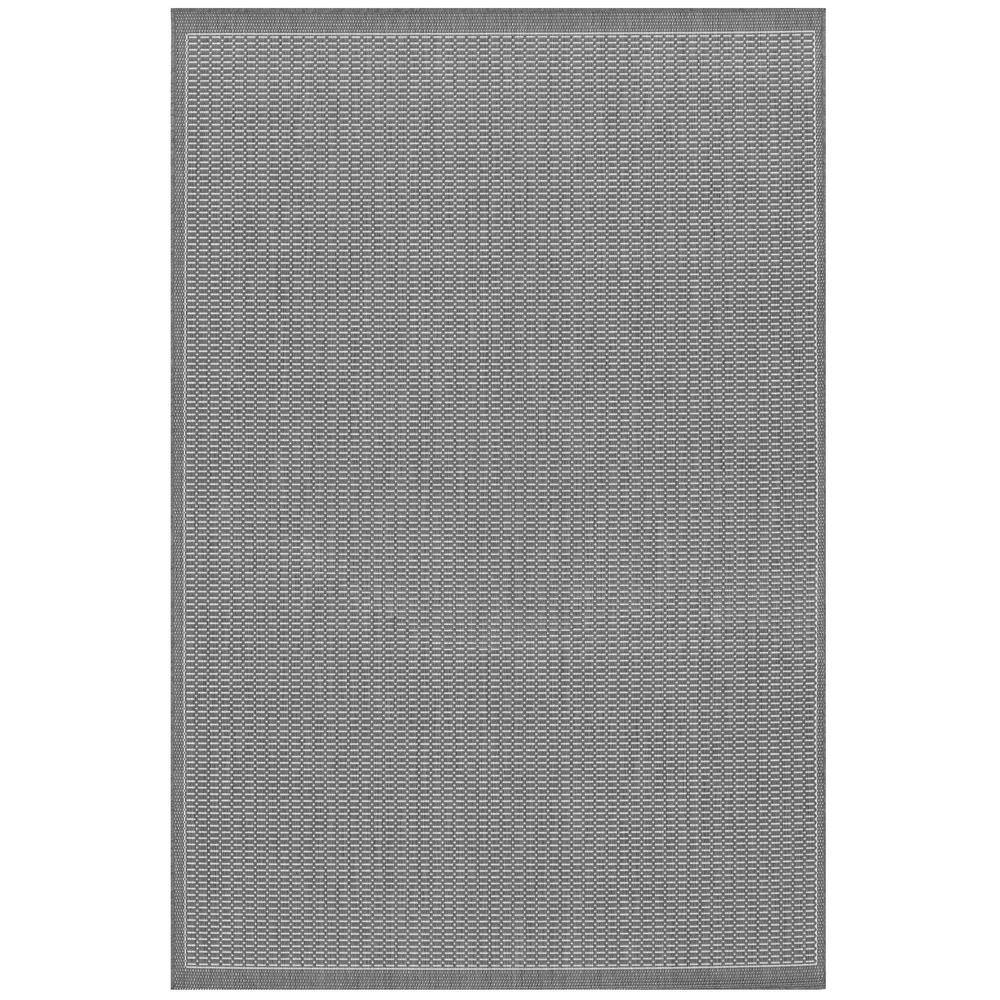 Modern Gray and White Synthetic 6' x 9' Flatweave Area Rug