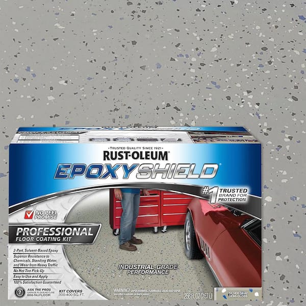 Rust-Oleum EpoxyShield 2 Gal. Silver Gray Semi-Gloss Professional Floor Coating Kit (2-Pack)