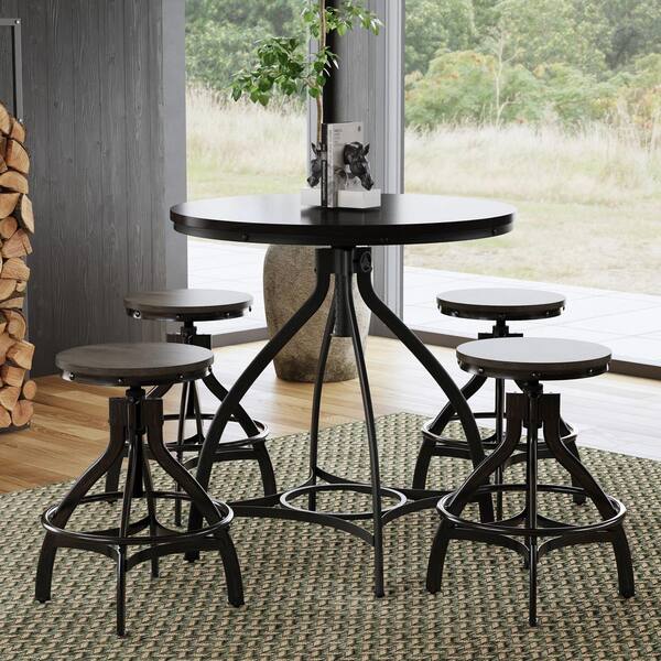 テーブル・チェア・ハンモック Really Life Tools RL Top Plate Brass L Linon Home Decor Harlan 5-Piece Round Gray Wood Top Metal