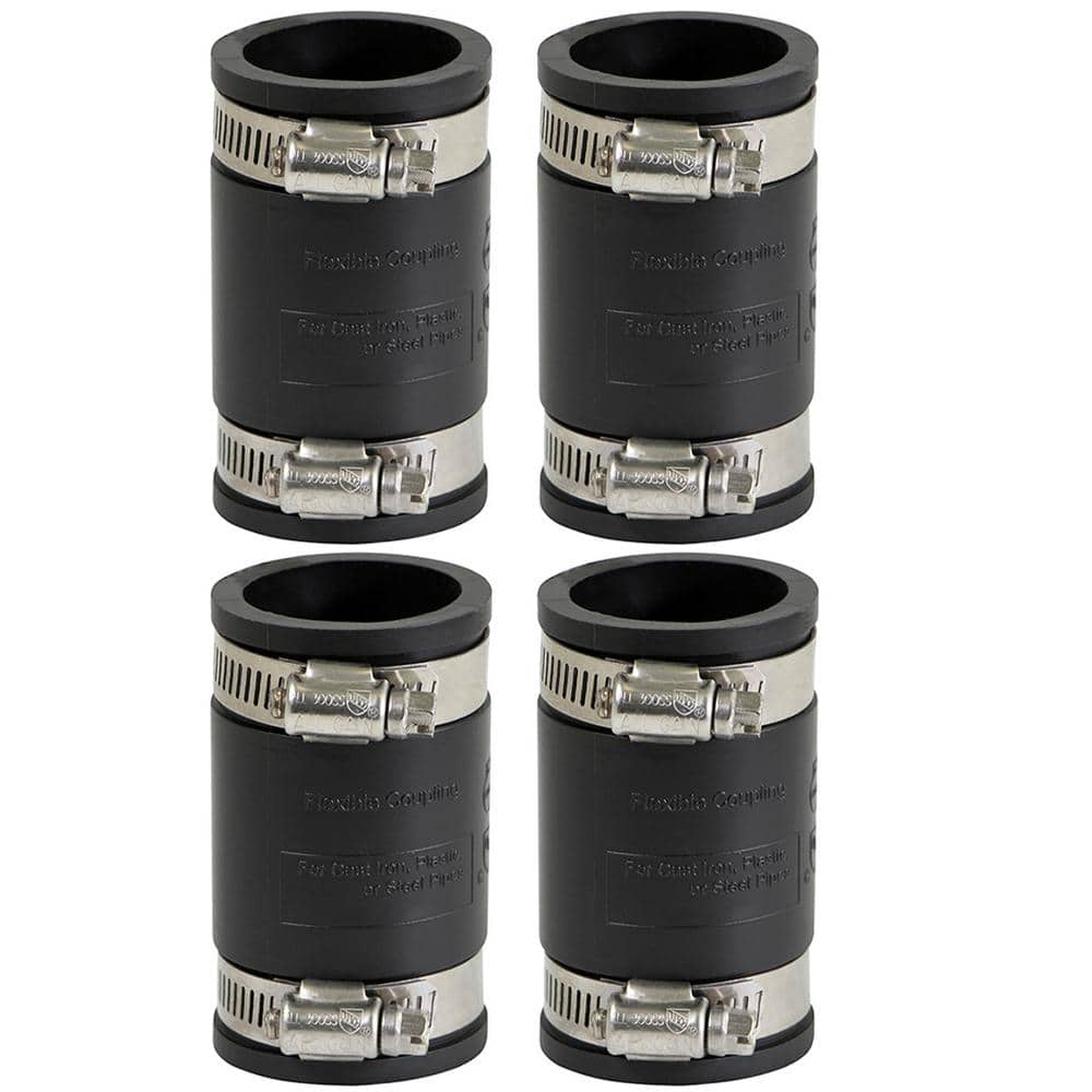 1-1/4 in. PVC Flexible Coupling with Stainless Steel Clamps (Pack of 4)