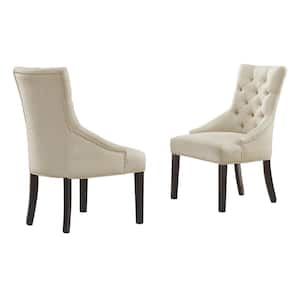 Haeys Cream Tufted Upholstered Side Chairs (Set of 2)