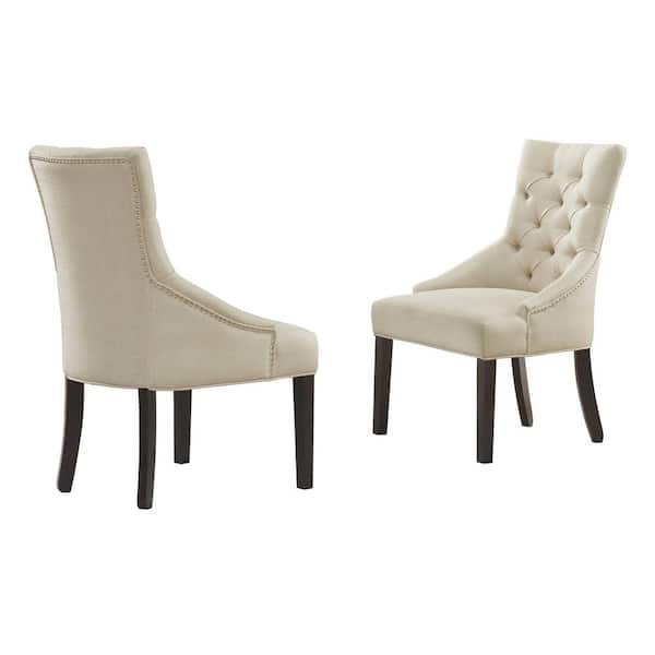 Alaterre Furniture Haeys Cream Tufted Upholstered Side Chairs (Set of 2)