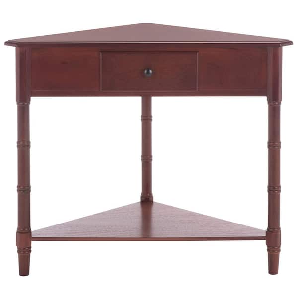 SAFAVIEH Gomez 34 in. 1-Drawer Red Wood Console Table