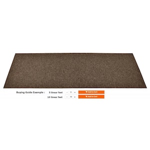 Tough Brown 26 in. Width x Your Choice Length Custom Size Runner Rug