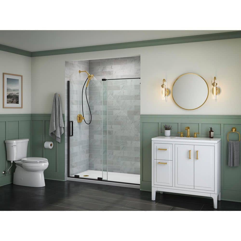 Moderne Brushed Gold 22" Round Bathroom Vanity Mirror