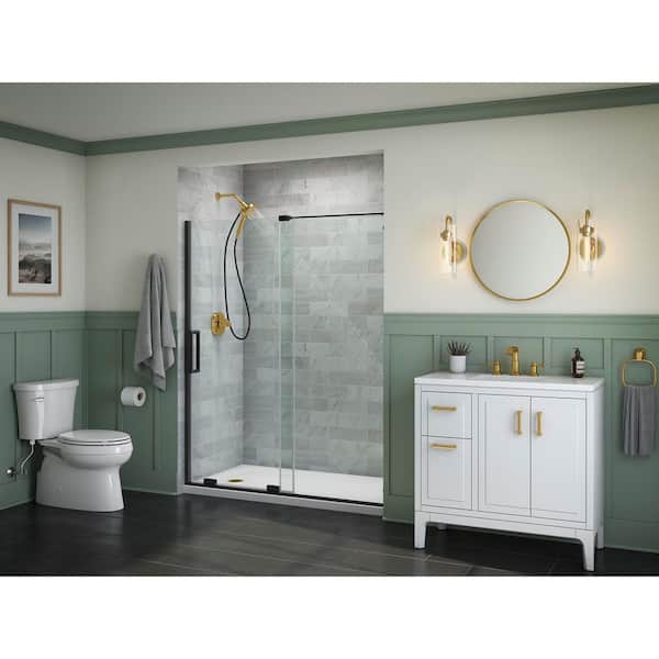 Essential 22 in. W x 22 in. H Round Framed Wall Mount Bathroom Vanity Mirror in Moderne Brushed Gold
