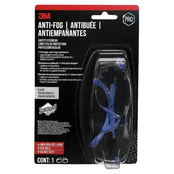 3M Anti-Fog Goggle with Scotchgard Protector, Black/Blue, with