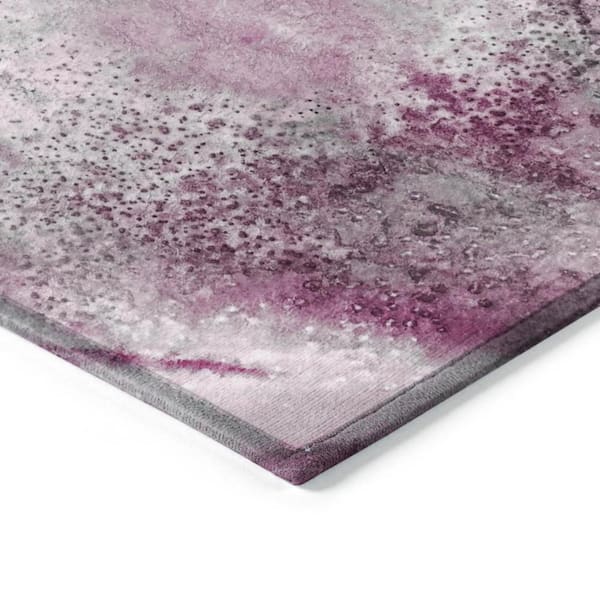 Pink 10 ft. x 14 ft. Abstract Indoor /Outdoor Area Rug