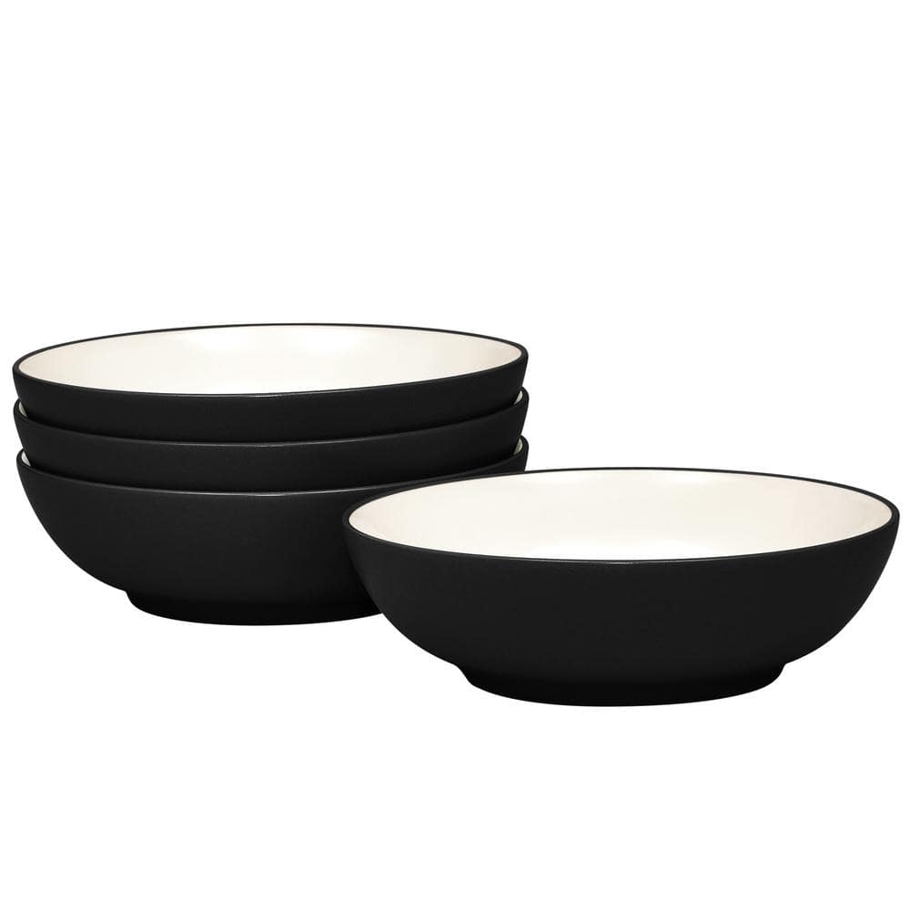 Graphite Matte Ceramic Soup and Cereal Bowls Set of 4