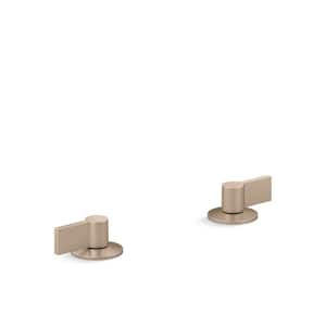 Components Deck-Mount Bath Faucet Handles with Lever Design in Vibrant Brushed Bronze