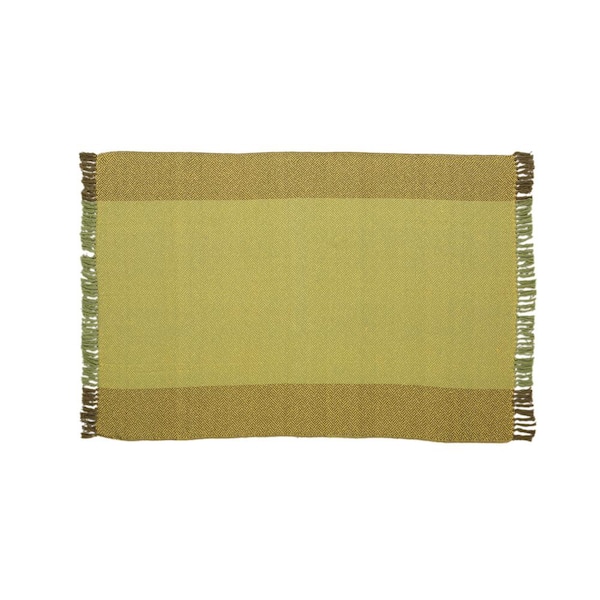 Noble House Berwick Olive Green Fabric Throw Blanket