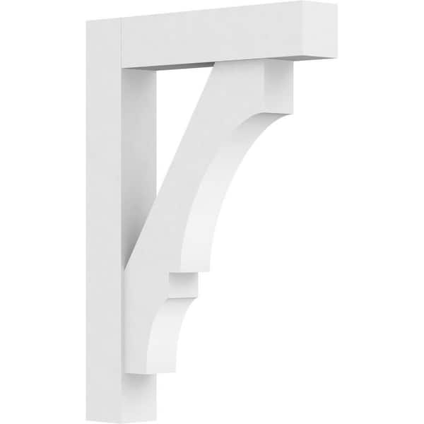 Ekena Millwork Standard Balboa 3 in. W x 24 in. H x 18 in. D Signature Urethane Polyurethane Bracket With Block Ends