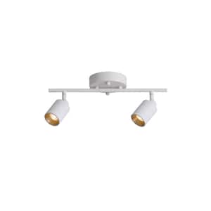 Modern 1 ft. 2 Head-Light, White, Integrated LED Fixed Track, Lighting Kit, With Rotating Heads