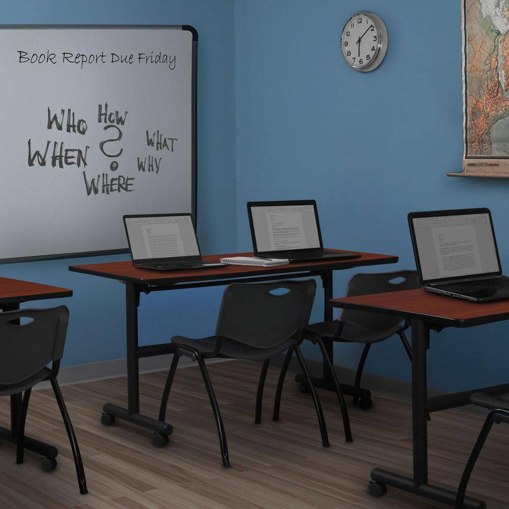 Regency Kobe 60 in. x 30 in. Cherry Flip-Top Training Nesting Table ...