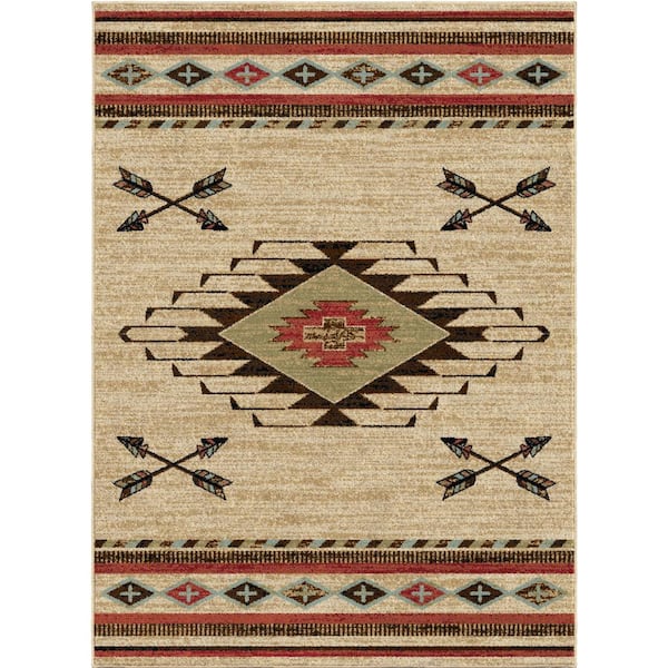 Mayberry Rug American Destination Arrowhead Multi-Colored 8 ft. x 10 ft. Antique Southwest Area Rug
